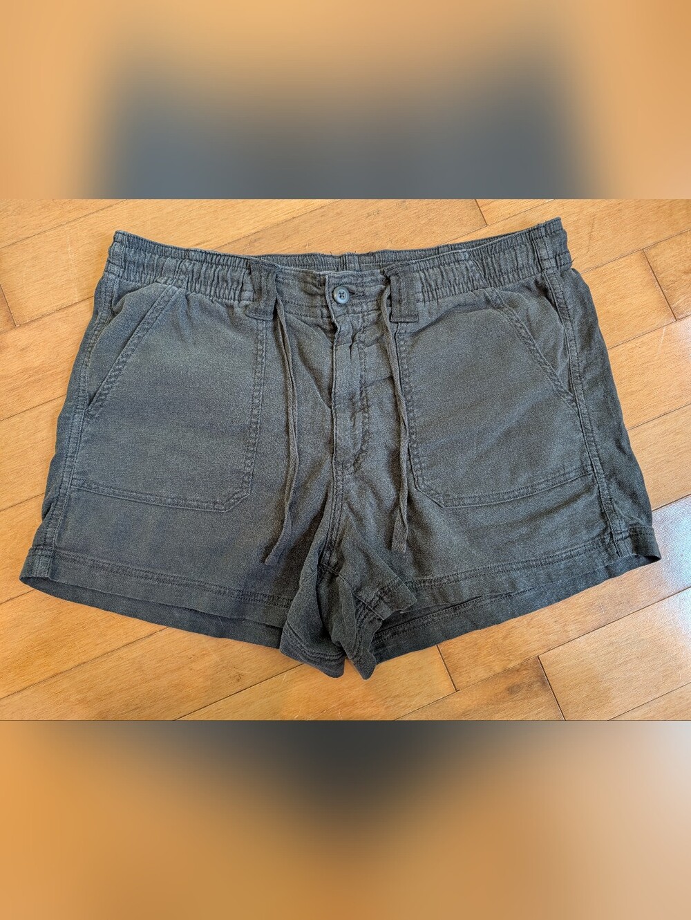 AEO Dreamy Drape Linen Blend Carpenter Shorts